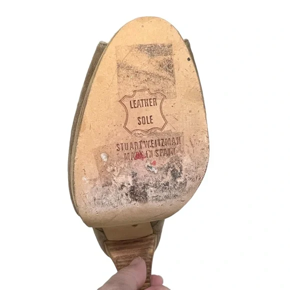 Stuart Weitzman Suede lace up Upstart peep toe heeled women’s boots 7 - Picture 9 of 10